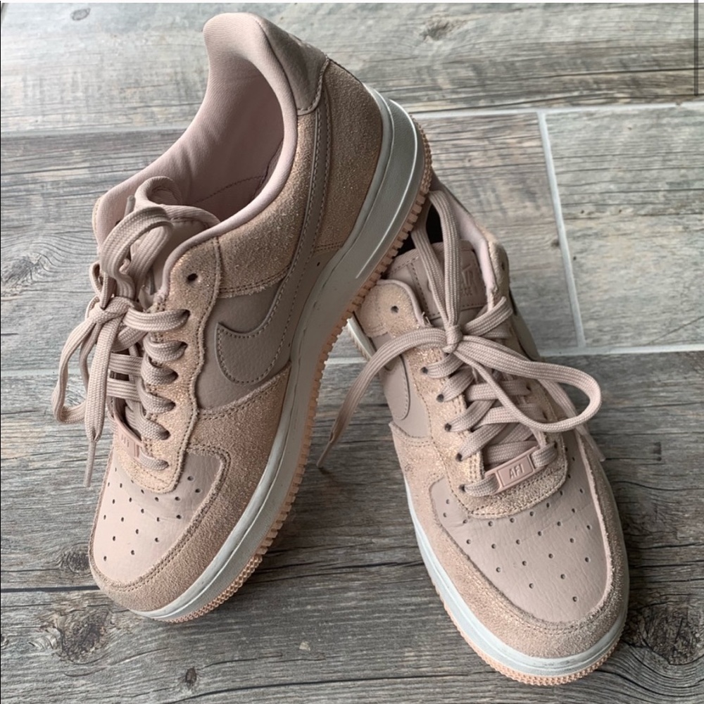 Nike Air Force One Rose Gold Sheen Shoes